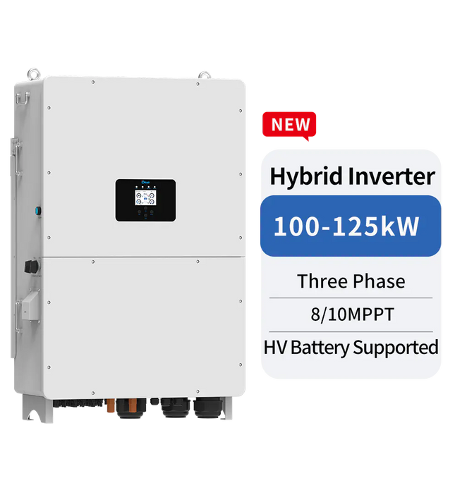 Deye SUN-125K-SG02HP3-EU-GM10 hybrid inverter 125 kW 3-faset højvolt