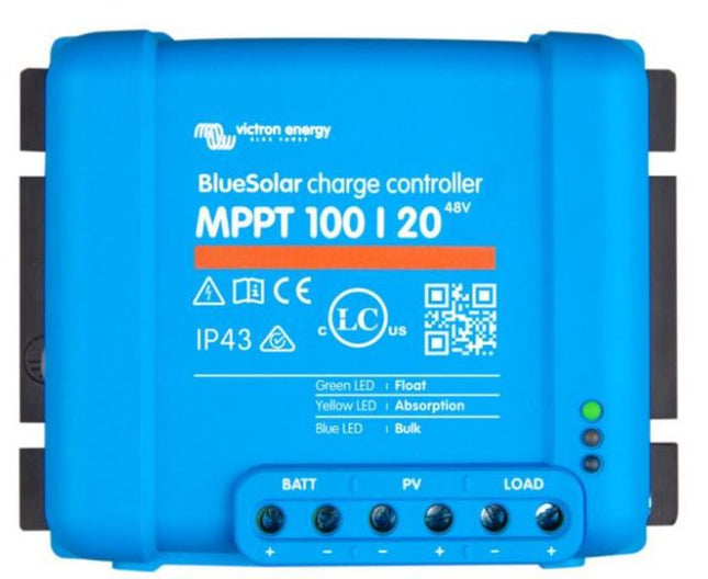 Victron BlueSolar MPPT 100/20 solcelleregulator set forfra