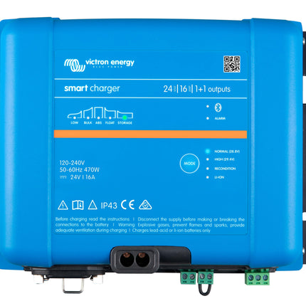 Victron Smart IP43 lader 24V 16A (1+1) 120-240V