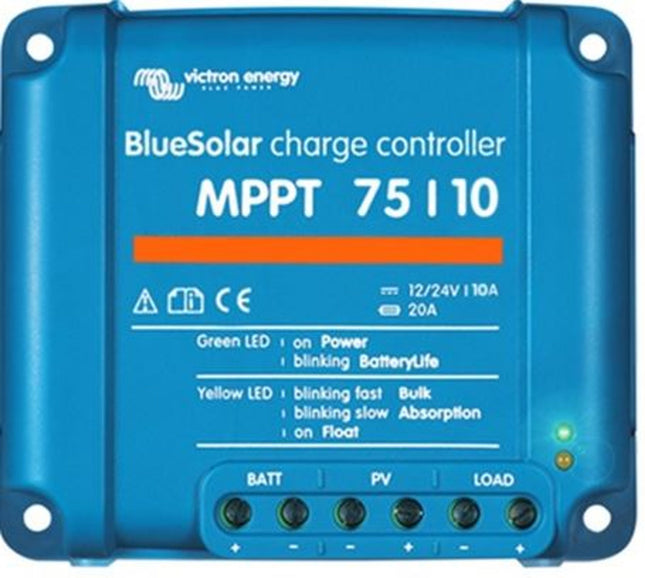 Victron BlueSolar MPPT 75/10 solcelleregulator set forfra