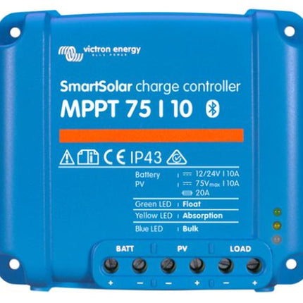 Victron SmartSolar MPPT 75/10 solcelleregulator set forfra