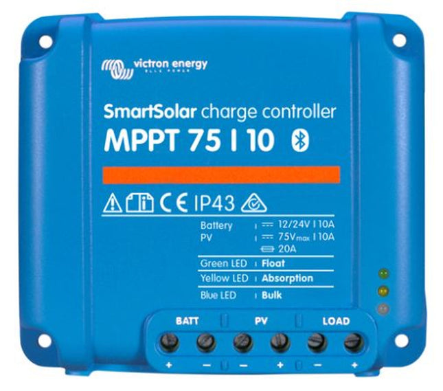 Victron SmartSolar MPPT 75/10 solcelleregulator set forfra