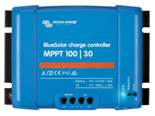 Victron BlueSolar MPPT 100/30 solcelleregulator set forfra