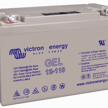 Victron 12V 110Ah GEL Deep Cycle batteri set forfra