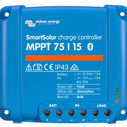 Victron SmartSolar MPPT 75/15 solcelleregulator set forfra