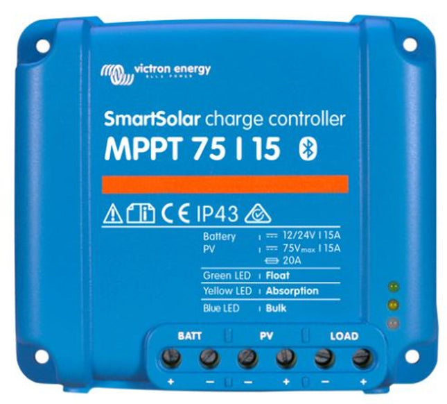 Victron SmartSolar MPPT 75/15 solcelleregulator set forfra