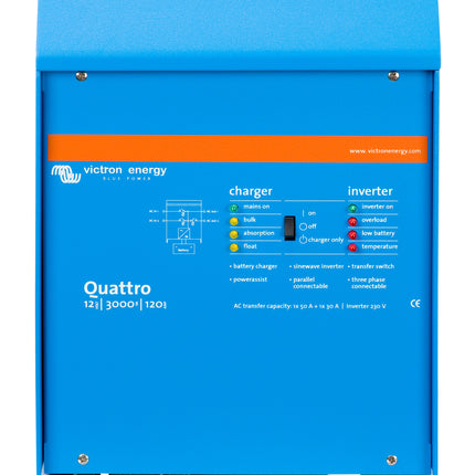 Victron Quattro inverter/lader 12V/3000W/120A