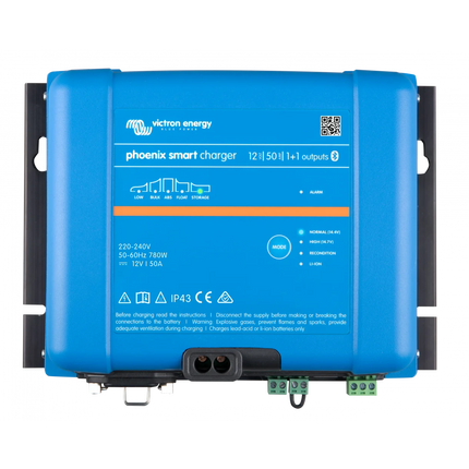 Victron Phoenix Smart Lader IP43 12V 50A – Med 120/240V AC Input