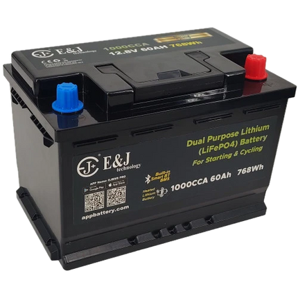 12v 60Ah EJ Lithium Startstrømsbatteri