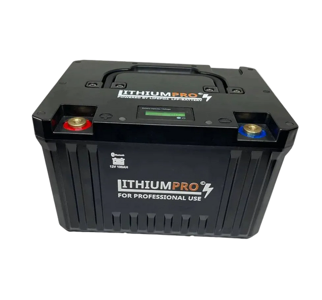 LithiumPro 12V 100Ah LiFePO4 lithiumbatteri med Bluetooth BMS