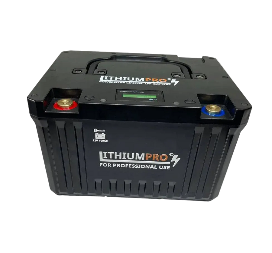 LithiumPro 12V 100Ah LiFePO4 lithiumbatteri med Bluetooth BMS