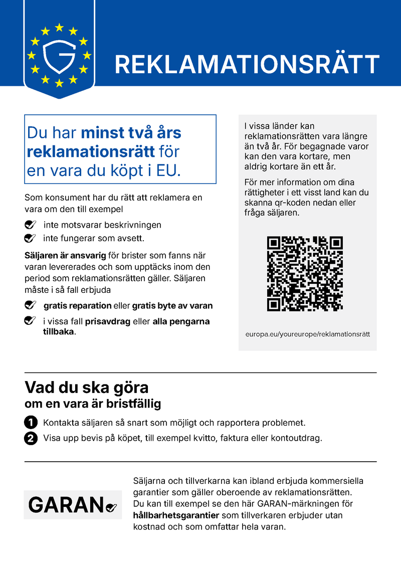 EU-meddelande om den rättsliga garantin – minst två år