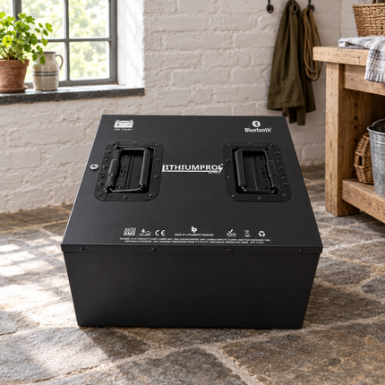 LithiumPro 24V 314Ah LiFePO4-batteri i bryggerset på en renoveret landejendom