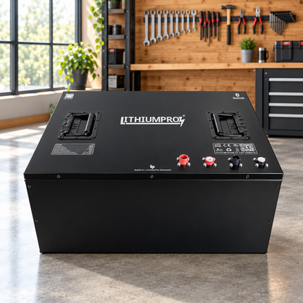 LithiumPro 24V 628Ah LiFePO4-batteri i et moderne værksted