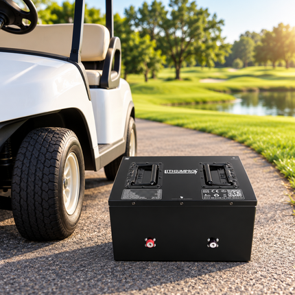 LithiumPro 36V 115Ah LiFePO4-batteri ved en golfbil på golfbanen