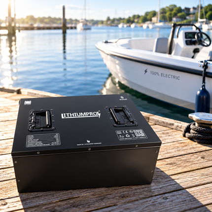 LithiumPro 36V 240Ah LiFePO4-batteri på broen ved en elbåd
