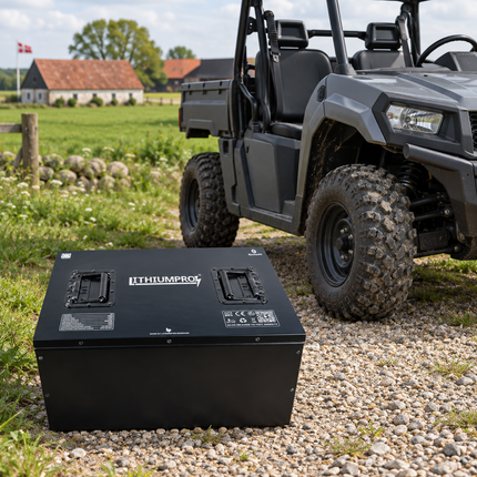 LithiumPro 72V 50Ah LiFePO4-batteri på en gård ved et el-arbejdskøretøj
