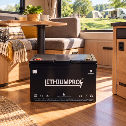 LithiumPro MINI 12V 115Ah LiFePO4-batteri i en campingvogn